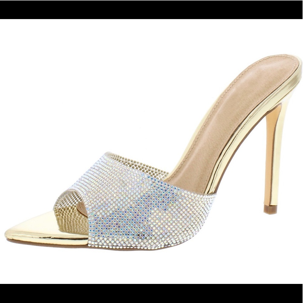 💎Clarissa Gold Rhinestone Heels💎